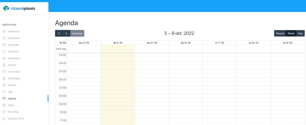Agenda Uitzendplaats