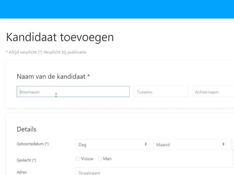 Kandidaten aanmaken met Uitzendplaats